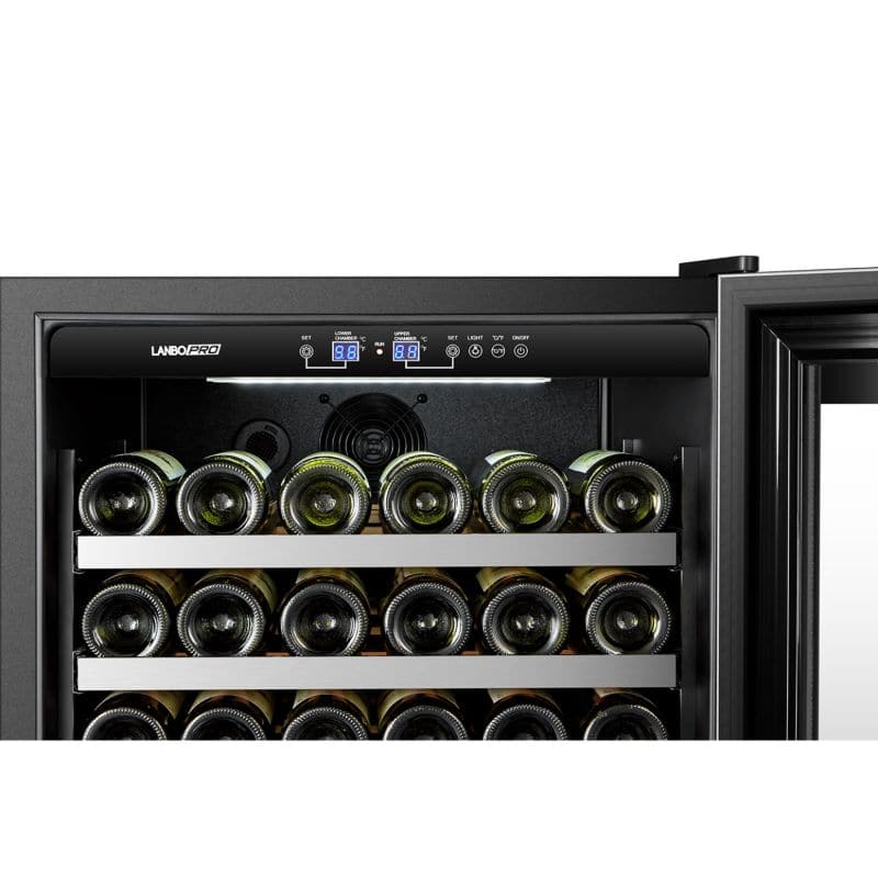 Lanbo LanboPro 153 Bottle Capacity Dual Zone Wine Refrigerator -LP168D