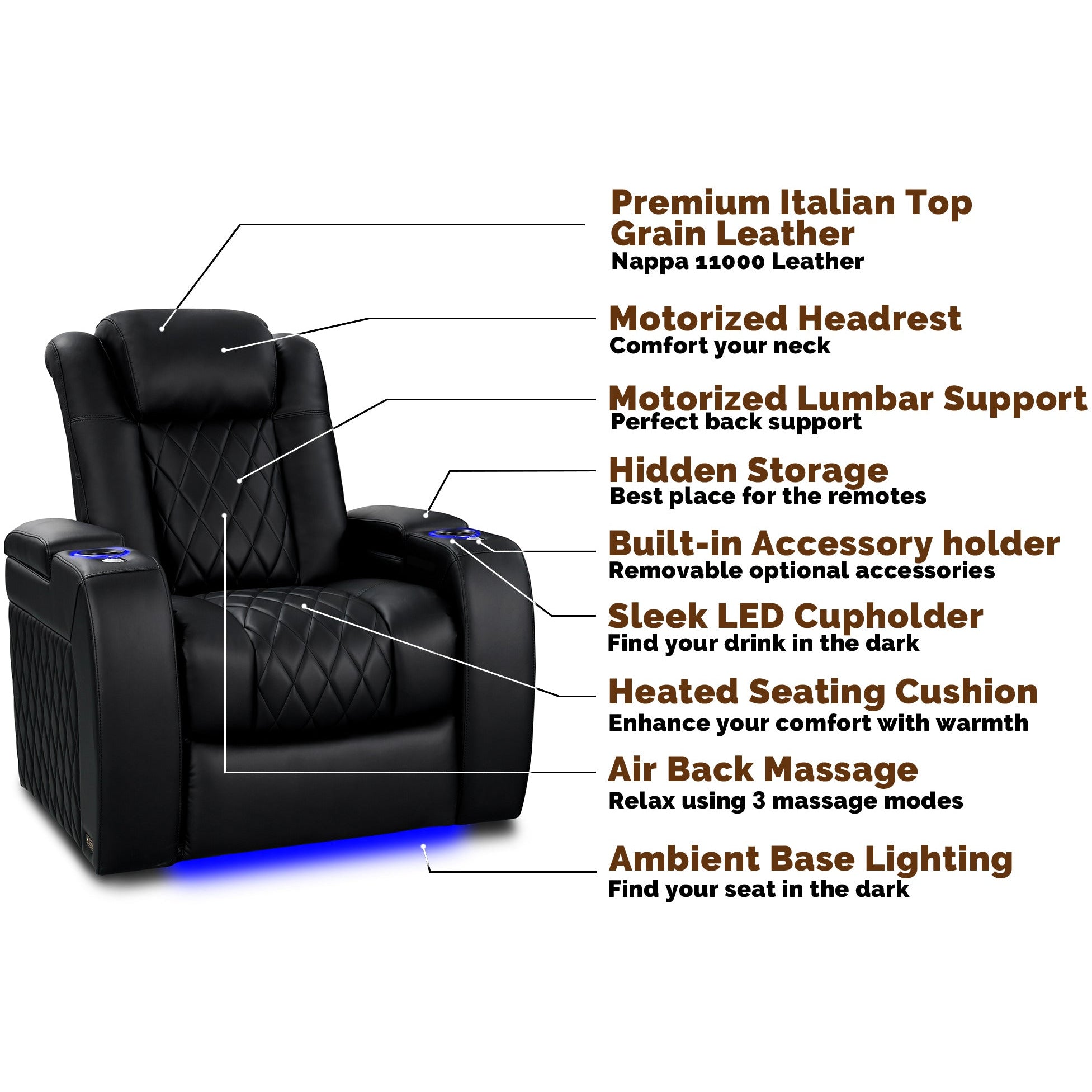 Valencia Theater Tuscany Heat & Massage Home Theater Seating