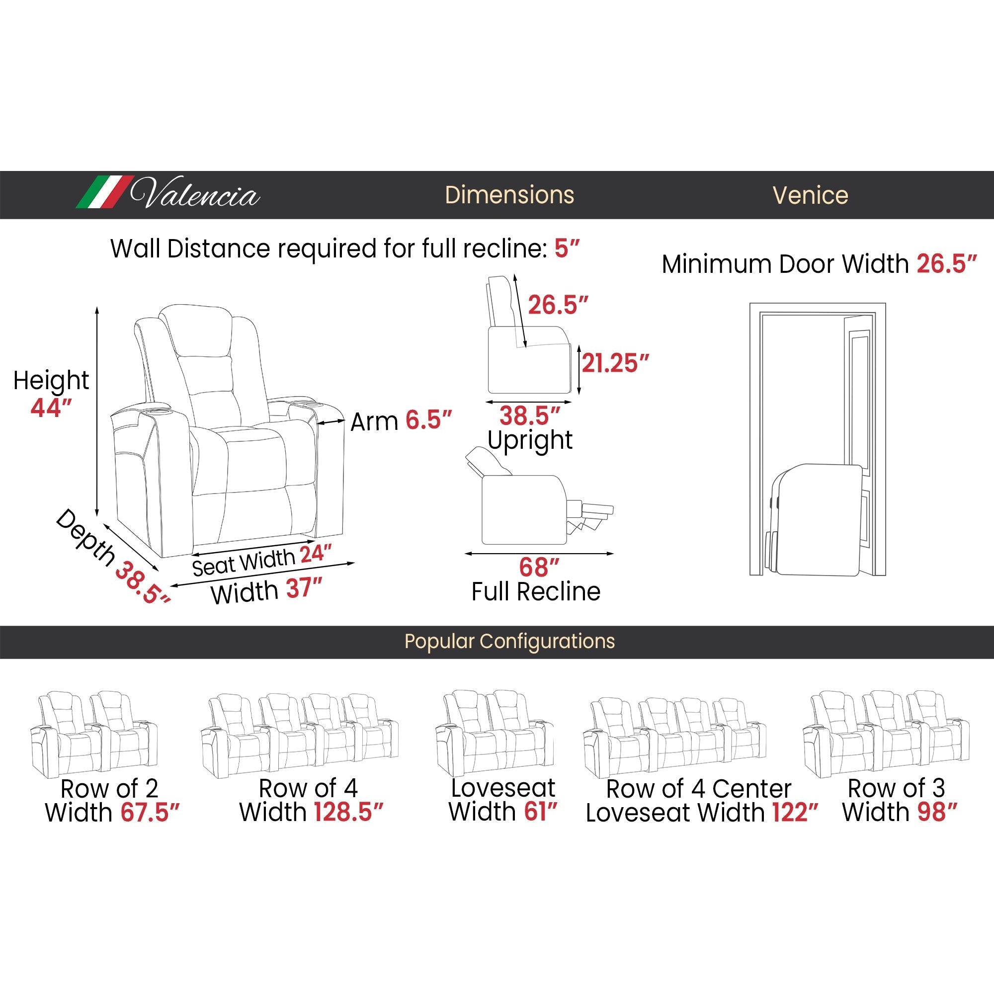 Valencia Venice Home Theater Seating