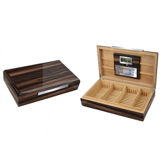 Vanderbilt 120 Ct. Lacquered Ebony Wood Humidor w/ Slotted Divider System-1